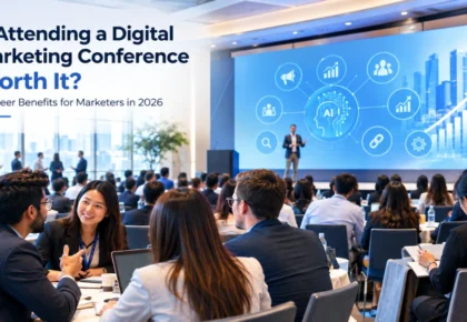 Digital marketing conference showcasing career growth, networking, AI, analytics and professional learning in 2026