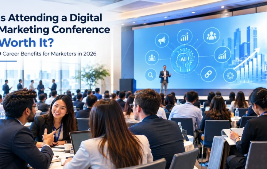 Digital marketing conference showcasing career growth, networking, AI, analytics and professional learning in 2026