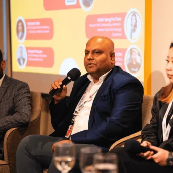Panel discussion with industry leaders at the Digital Marketing Conference 2025 in Singapore.