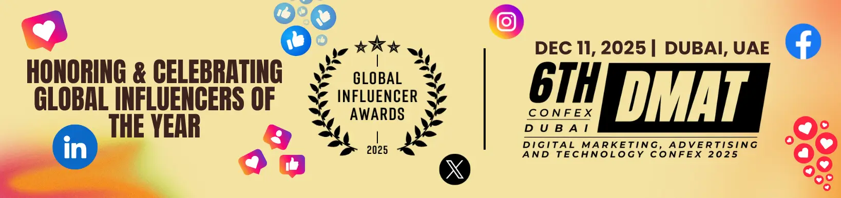 DMAT Confex - global influencer awards banner image DMAT Confex - global influencer awards banner image